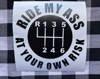 Vinyle rigolo à vos risques et périls | sticker voiture | Sticker camion | Sticker levier de vitesse