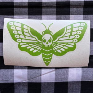 Death Moth Vinyl Decal – Traditional Tattoo Style Sticker for Car, Laptop, Water Bottle – Gothic Moth Sticker, Witchy Tomboy Aesthetic
