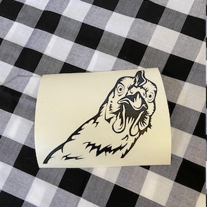 Peeking chicken funny vinyl decal | funny vinyl decal | chicken decal | car decal | truck decal | laptop decal | funny chicken decal