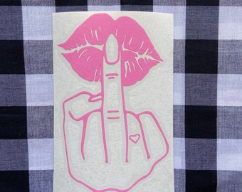 F U girly middle finger cute vinyl decal | car decal | truck decal | laptop decal | cute decal | funny decal