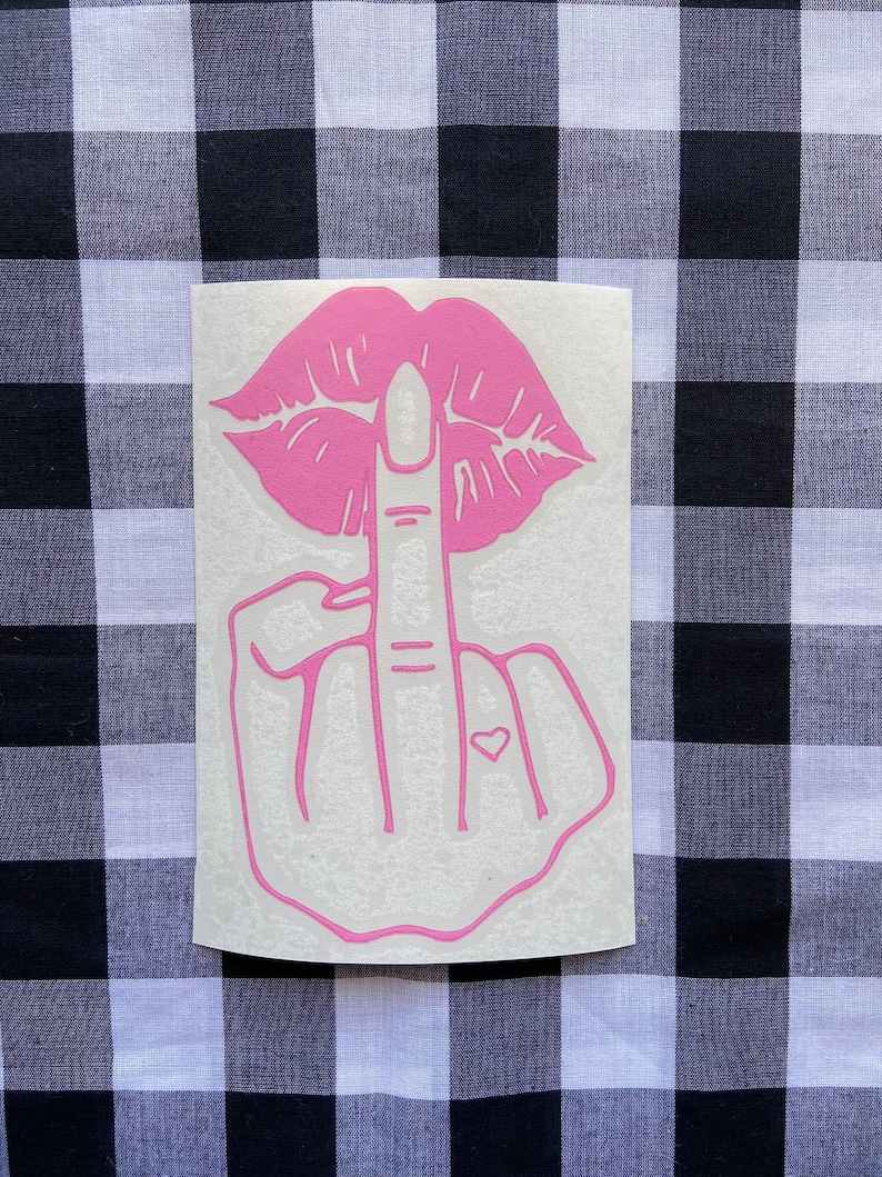 Middle Finger Sticker Decal - 3 Inch Round Vinyl Decal For Cars, Laptops & More