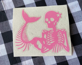 Skeleton mermaid vinyl decal | mermaid decal | skeleton decal | vinyl decal | car decal | truck decal | laptop decal