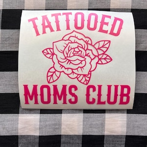 Tattooed moms club cute vinyl decal | car decal | truck decal | laptop decal | cute vinyl decal | cute car decal
