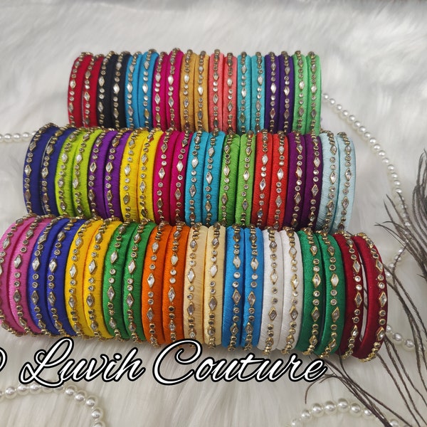 Silk thread bangles/1Pair/Bangles/ Kids bangles/Women bangles/Indian bangles/Bangles for Pooja/ Return gifts/House warming/Special Occasions