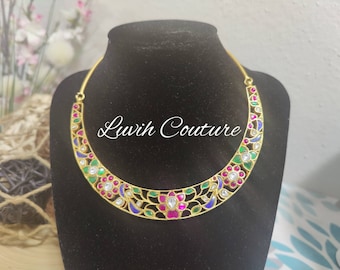 Aabha Ruby Emerald Chandan Haar 