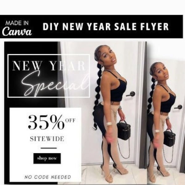 NEW YEAR FLYER, holiday sale flyer, new years sale, sale, social media flyer  instagram flyer, hair flyer, lash flyer, boutique flyer