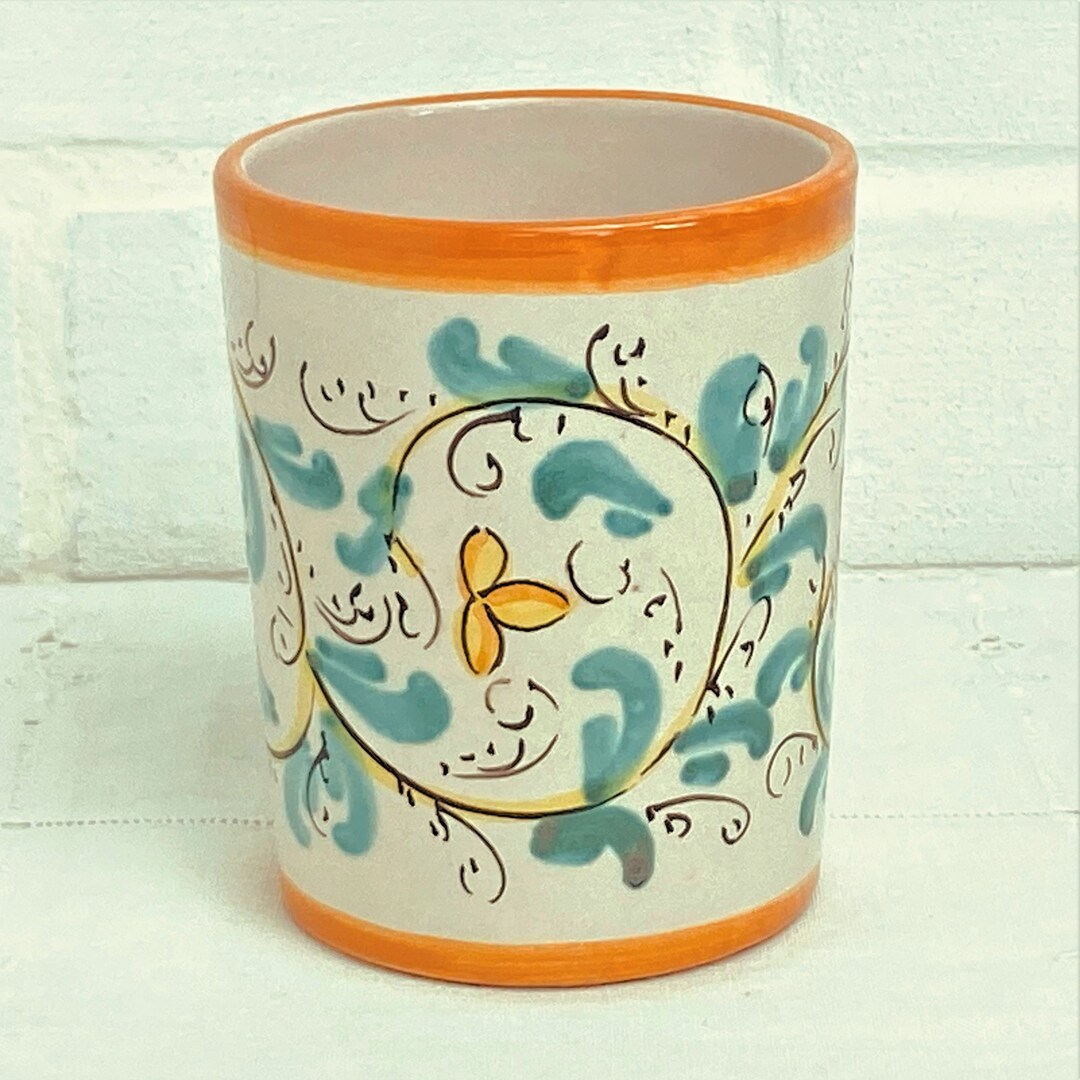 Ceramic Toothbrush Holder Handmade in Italy Hand Decorated Etsy.de