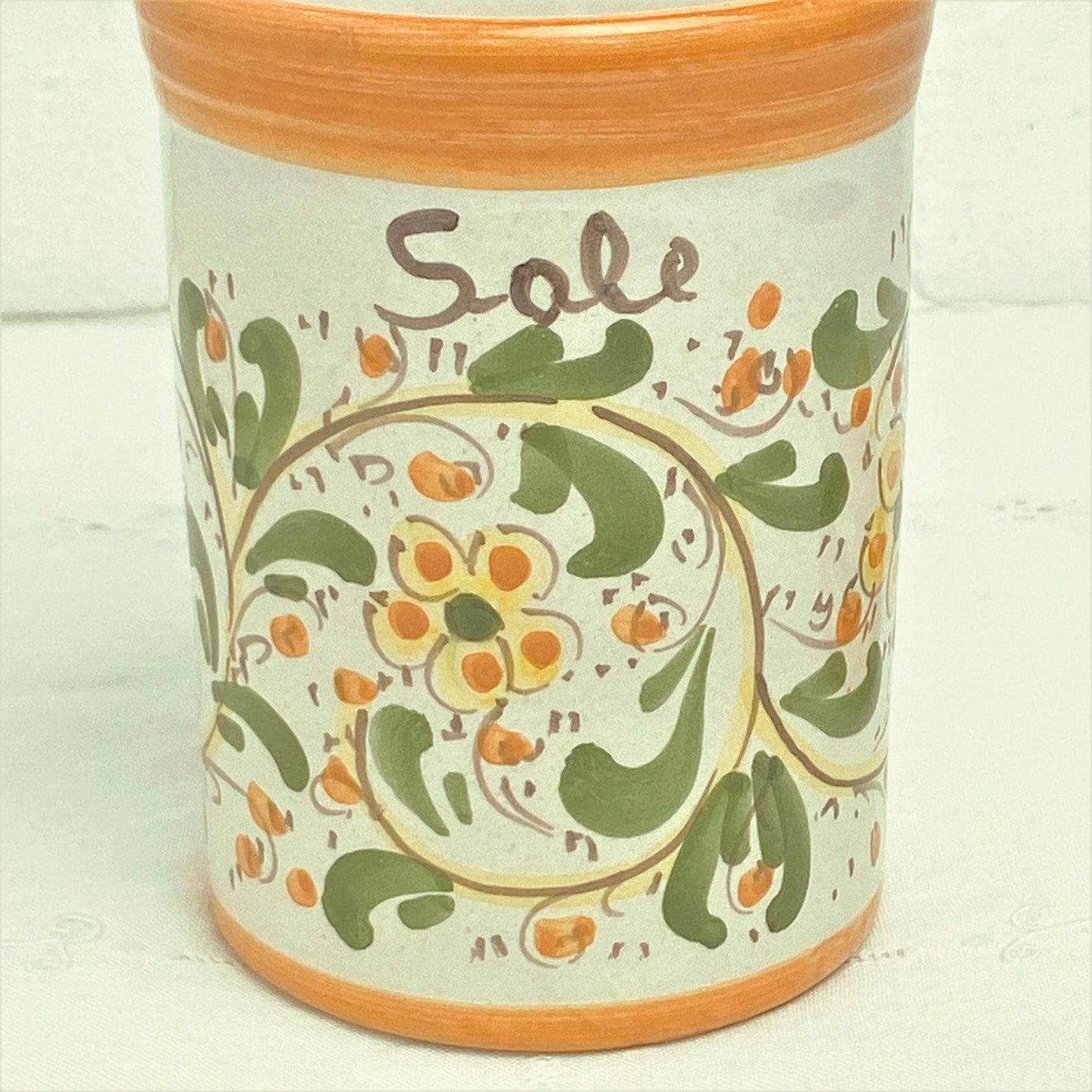 Handmade Hand Painted Glazed Ceramic Salt Jar Etsy