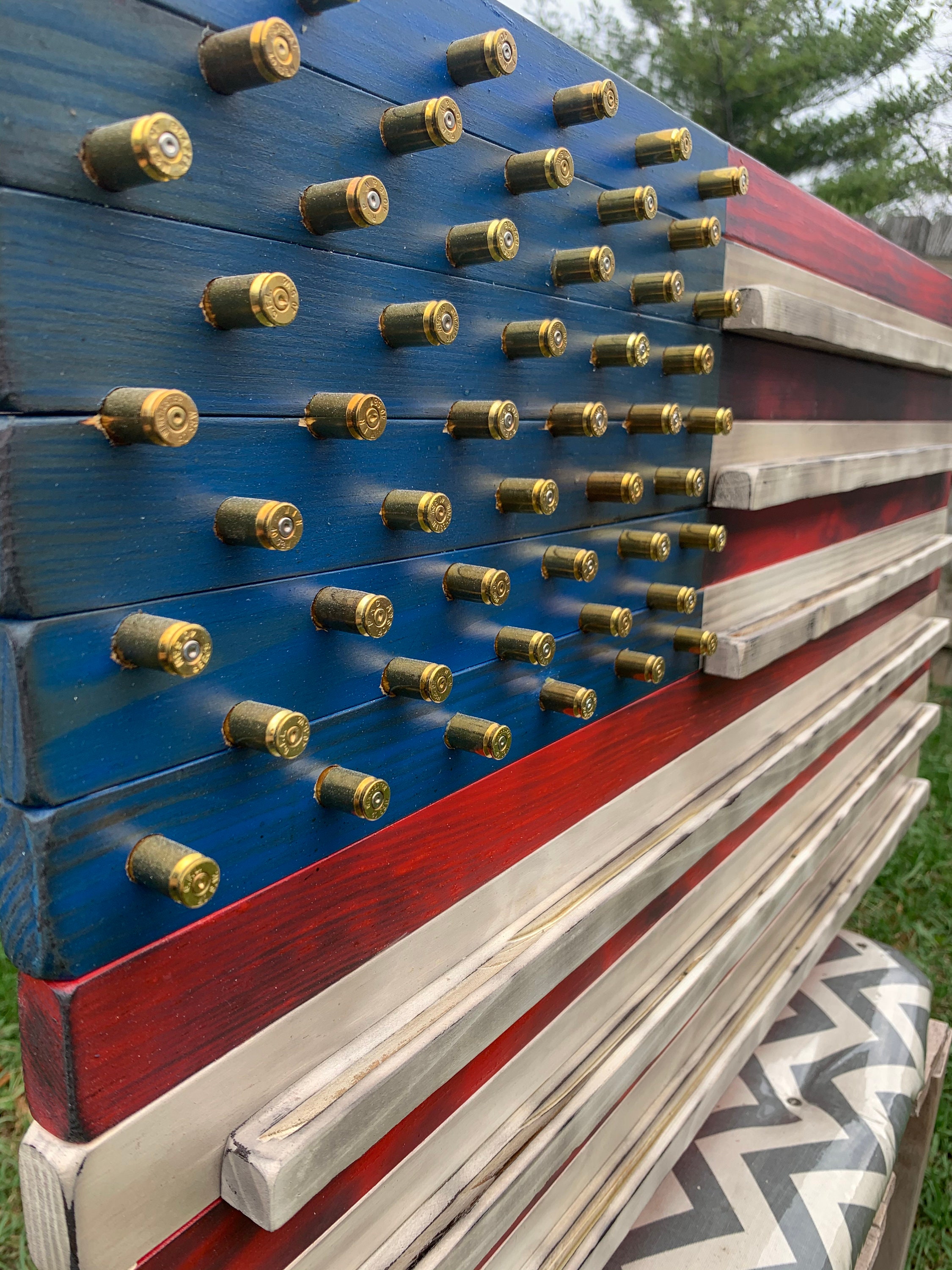 US flag coin holder w/brass stars Etsy