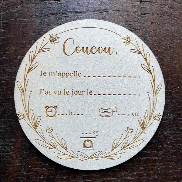Baby-Willkommenskarte zum Ausfüllen zur Geburt. Geburts-Souvenir, Geburtsgeschenk. Personalisierte Karte zur Geburt eines Babys