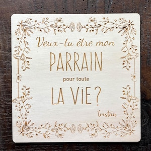Carte postale d'invitation à être parrain ou marraine