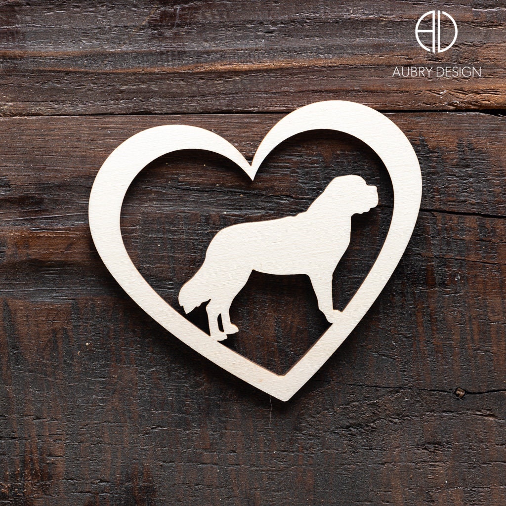 Saint-Bernard Décoration Murale Personnalisée avec La Silhouette de Votre Chien, Race Favorite.