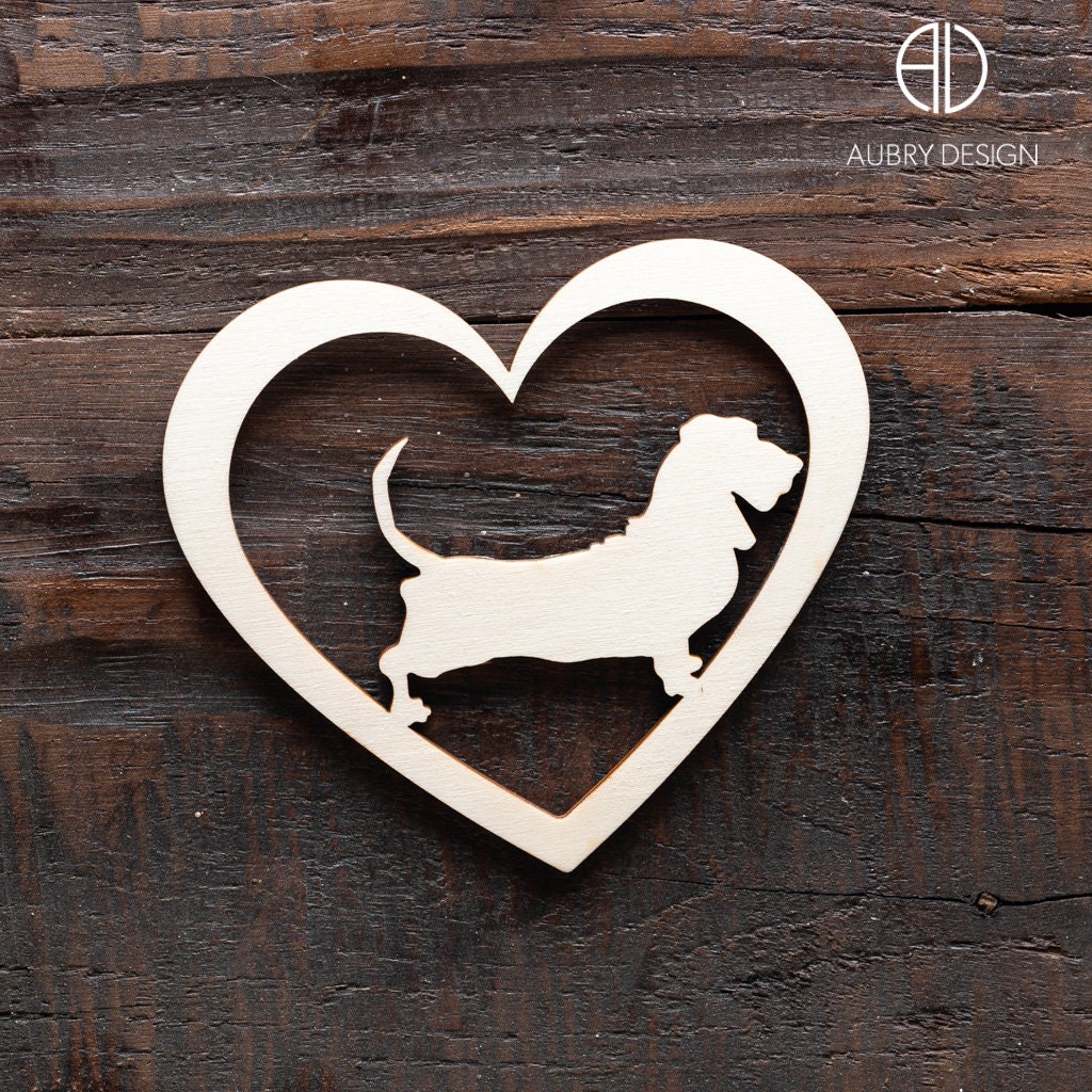 Basset Décoration Murale Personnalisée avec La Silhouette de Votre Chien, Race Favorite.