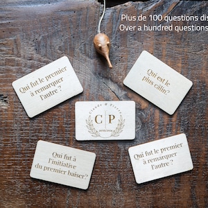 Pancartes en bois du jeu Elle et lui et questions pour une animation de mariage ou d'EVJF / EVJH image 6