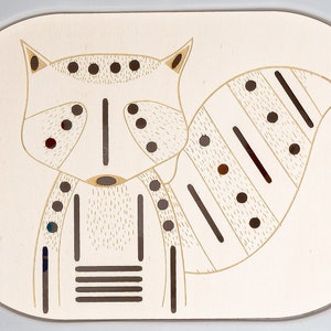 Raton-laveur insert trofast table flisat, plaque topper trofast, activité ludique pour enfants en bois. Matériau écologique non toxique 画像 2