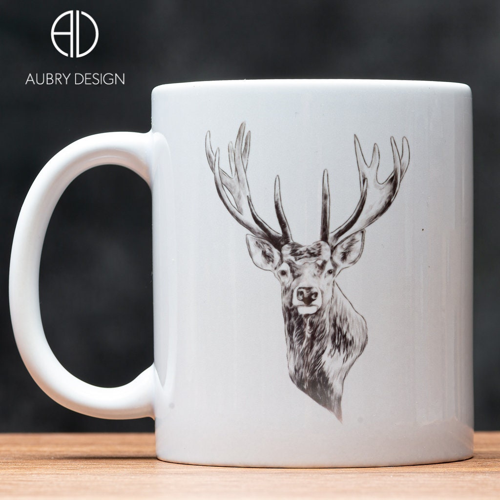 Mug Blanc avec Un Cerf