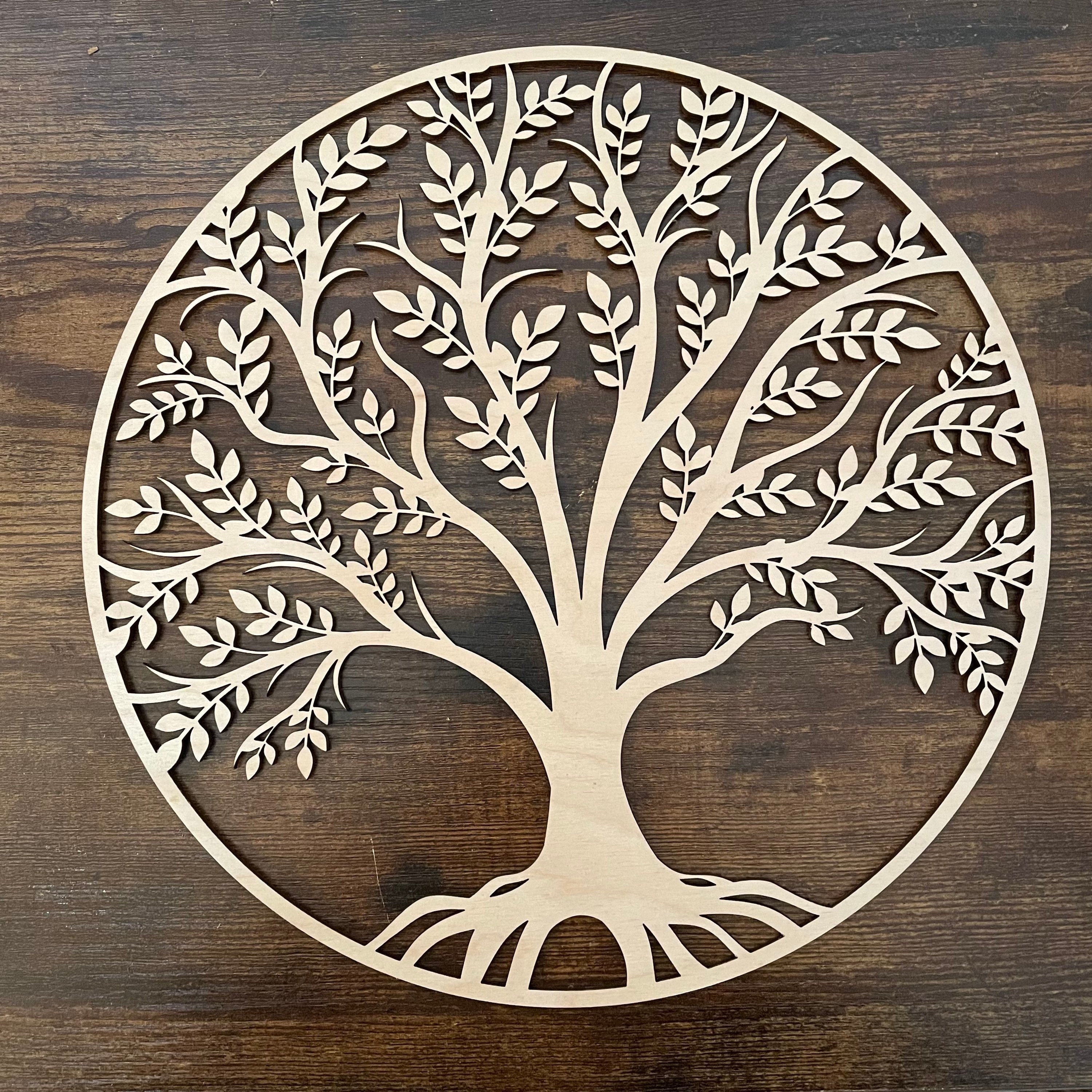 Arbre de Vie en Bois 20 cm  Art murale en bois, Deco peinture