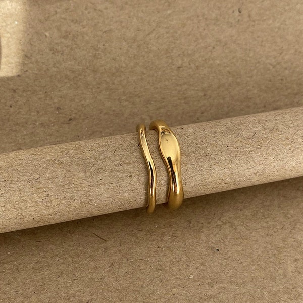 Waterproof Gold Ring Set Etsy