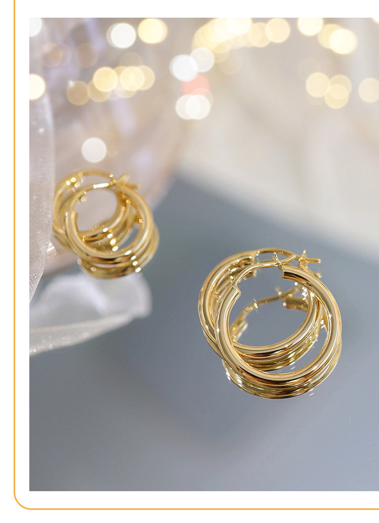 Titanium Gold Hoops Hypoallergenic 18k Gold Hoop Earrings Etsy