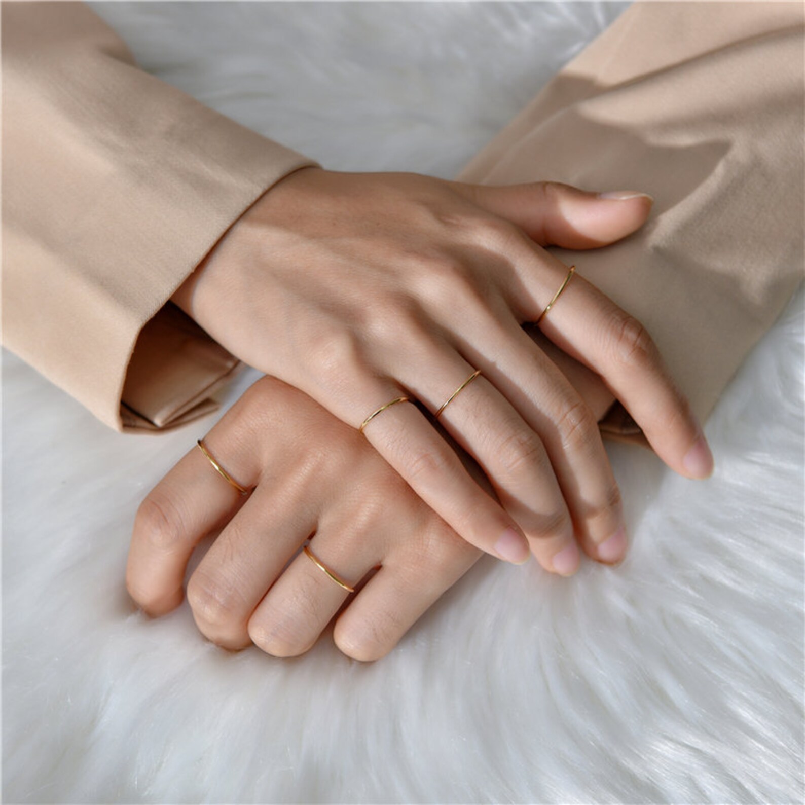 Super Thin Gold Ring Gold Rings for Women Thumb Ring 18K Etsy