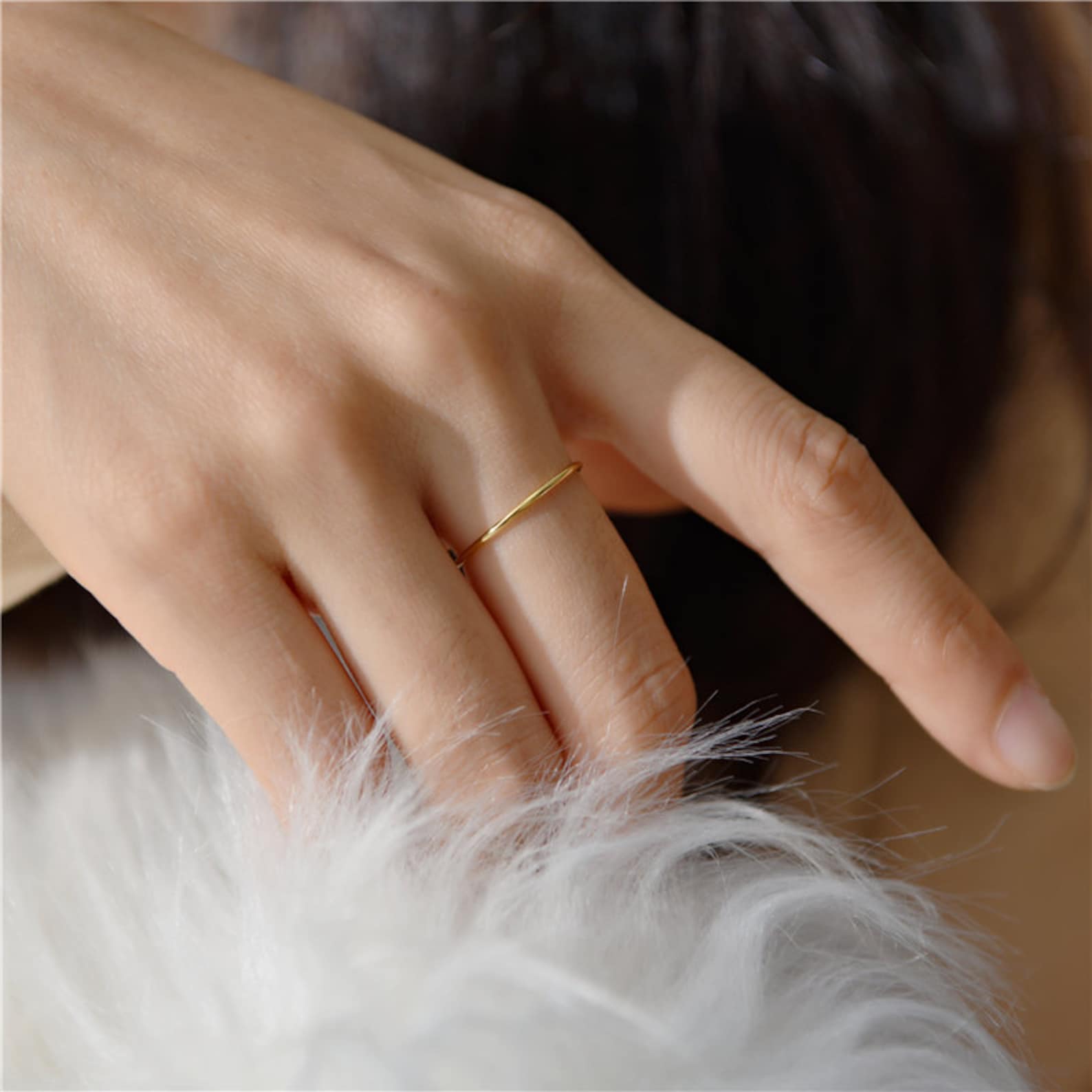Super Thin Gold Ring Gold Rings for Women Thumb Ring 18K Etsy
