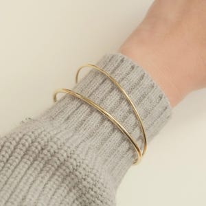 Gold Waterproof Bangle, 14K Gold Bangle, 18K Gold PVD Bangle, Slip on Bangle, Classic Bangle, Simple Bangle, Gold Bangle, Tarnish Resist