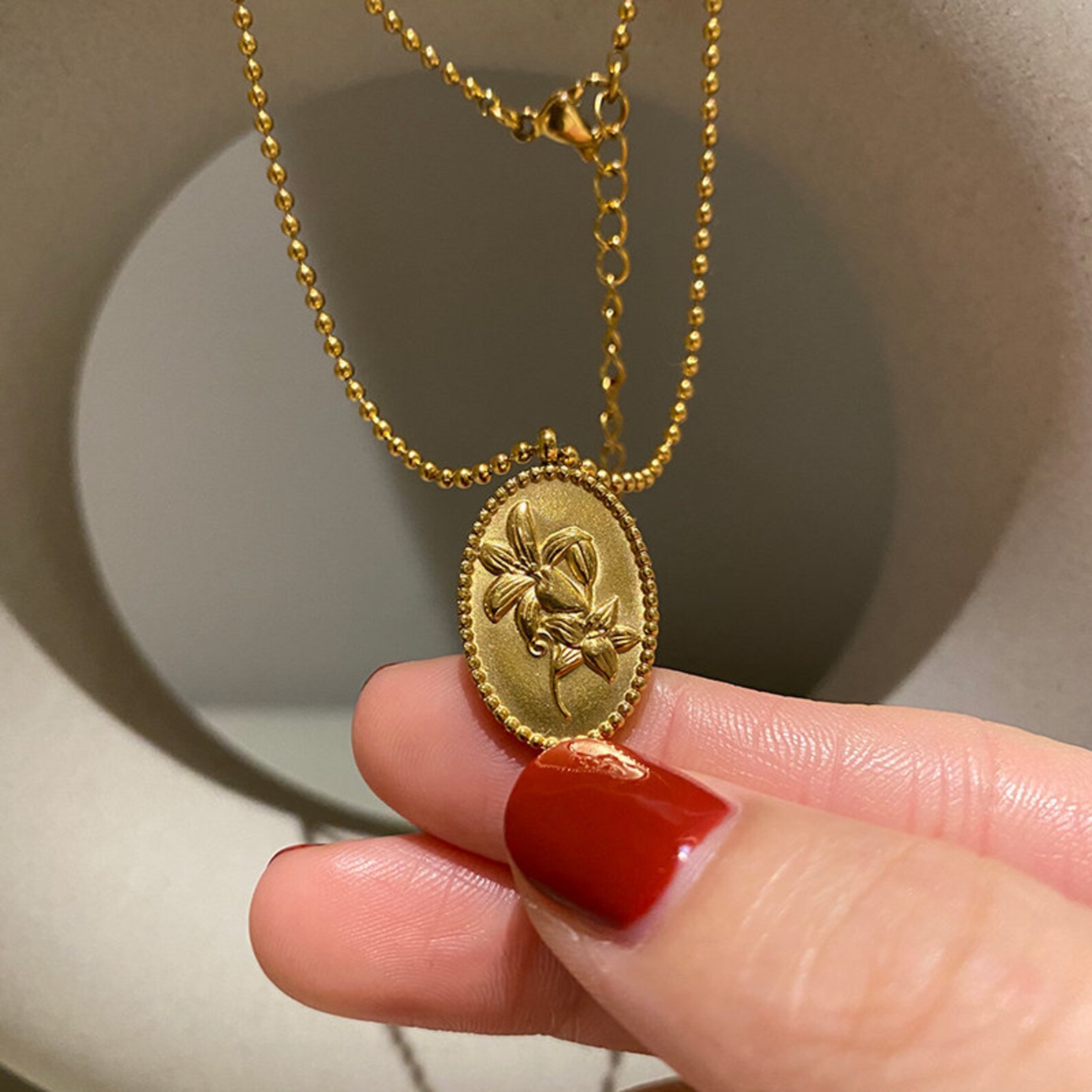 Lily pendant necklace Lily Necklace Lily Flower Necklace Etsy