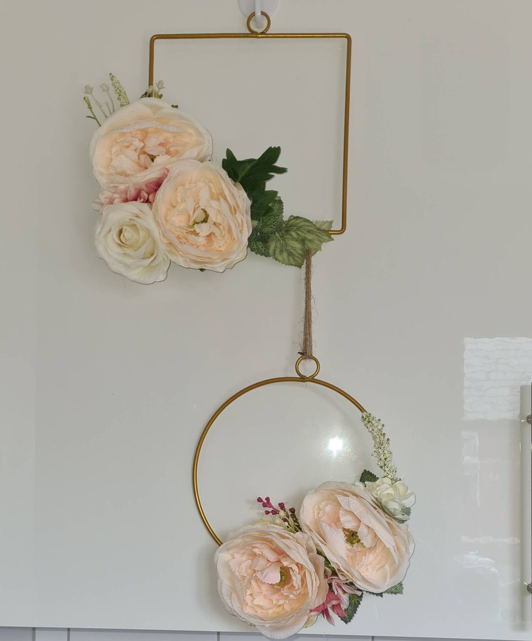 Gold and Peony Hoops Etsy