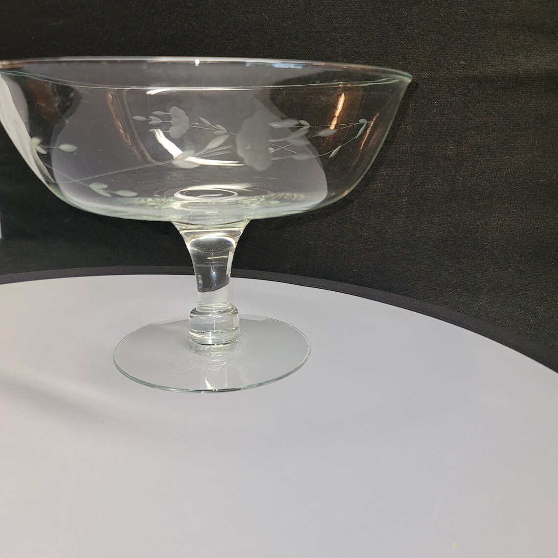Vintage crystal stemmed large pedestal fruit bowl by Princess Etsy
