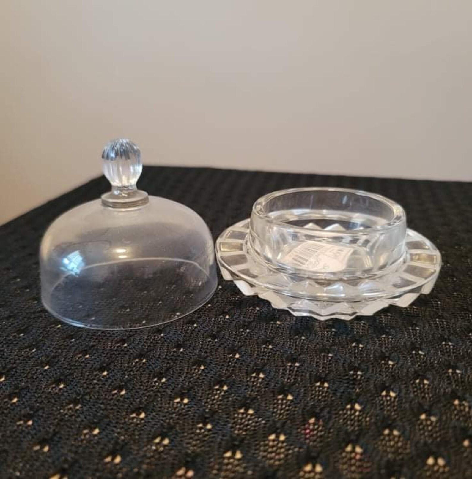 Mikasa Salinas crystal covered butter/ jam dish Etsy