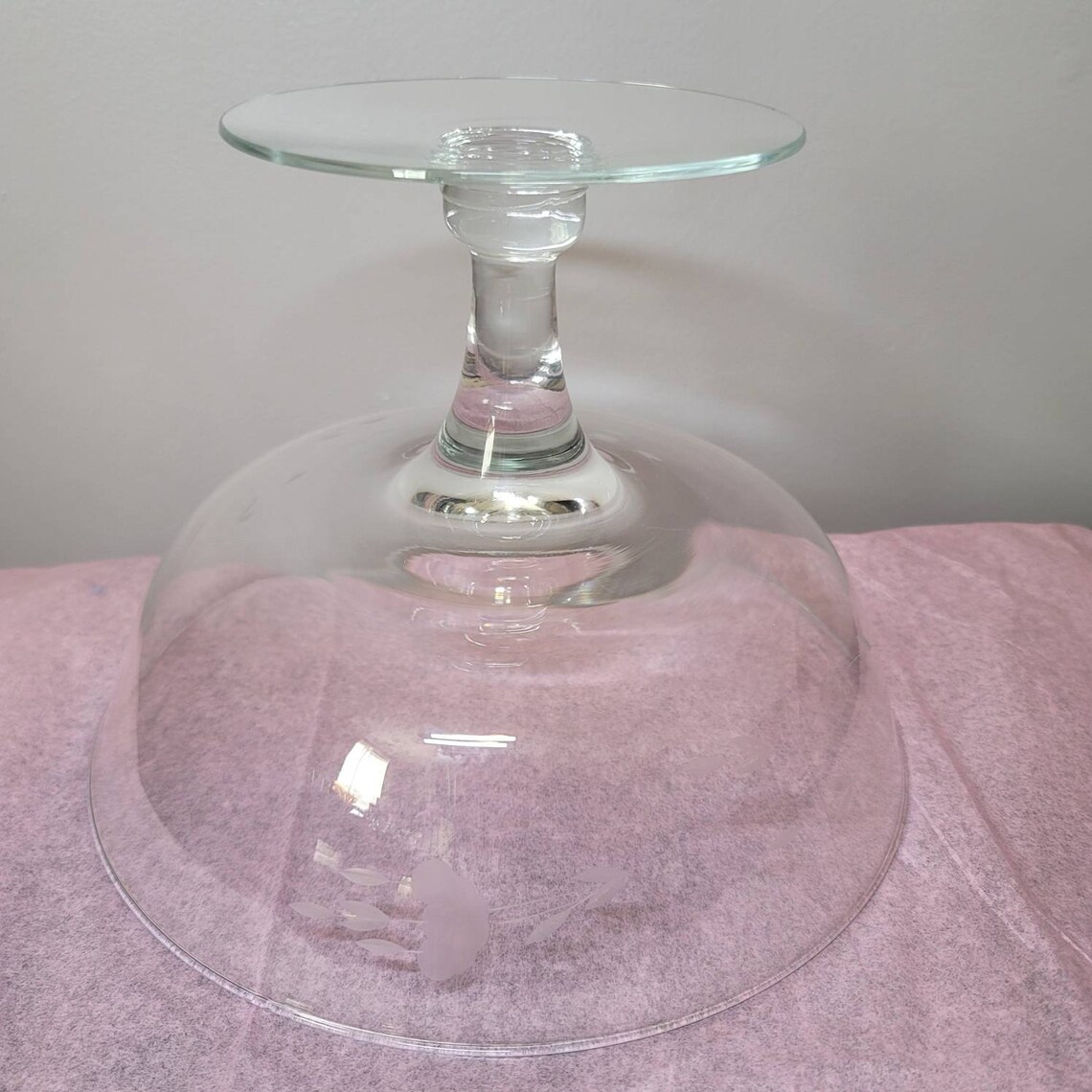 Vintage crystal stemmed large pedestal fruit bowl by Princess Etsy