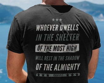 Men's Psalm 91 Christian T-Shirt | "Resting in the Shadow" | Bella + Canvas Jersey Short Sleeve Tee