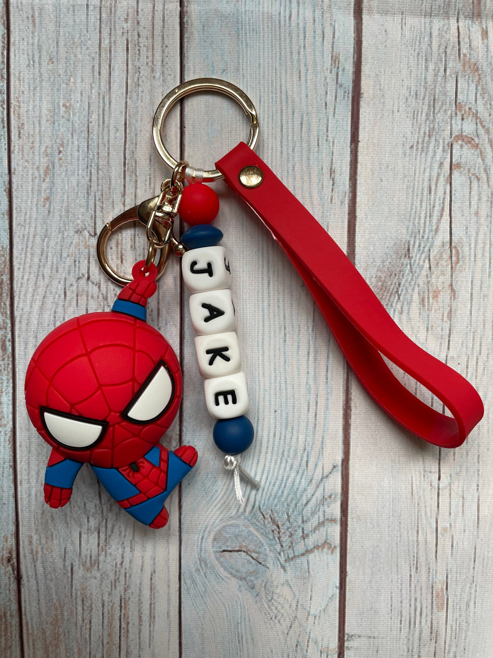 Personalised Spiderman key chain | Etsy