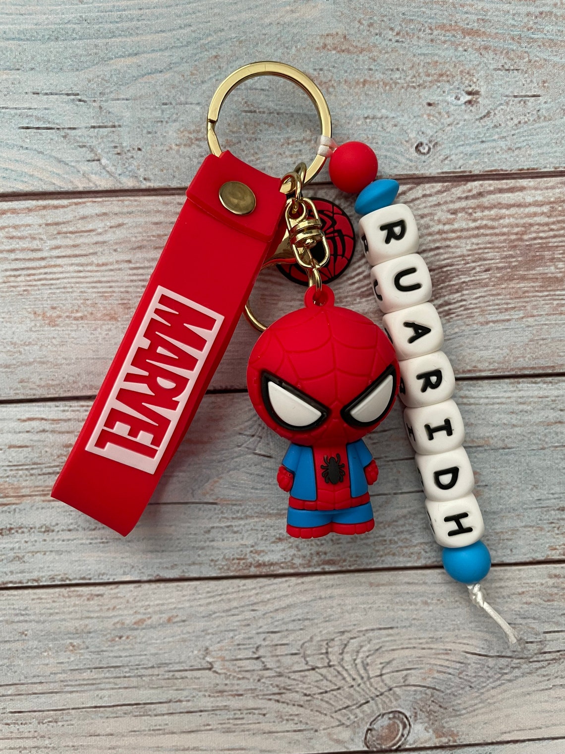 Personalised Spiderman key chain | Etsy