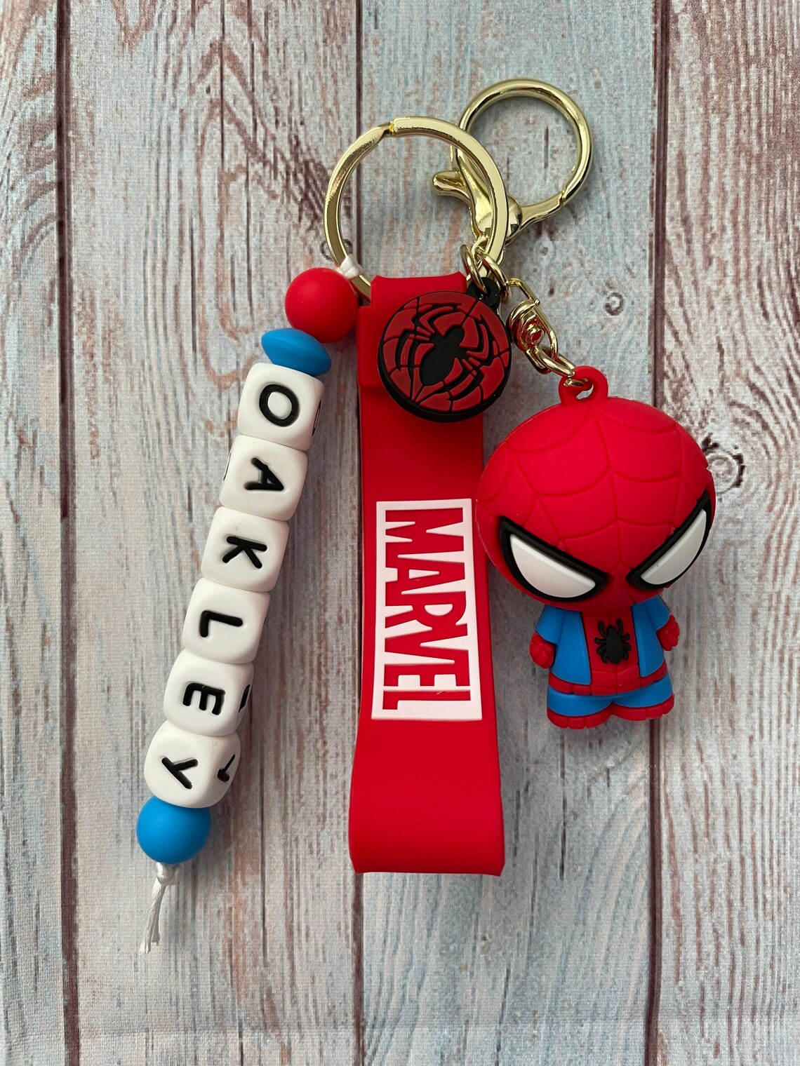 Personalised Spiderman key chain Etsy