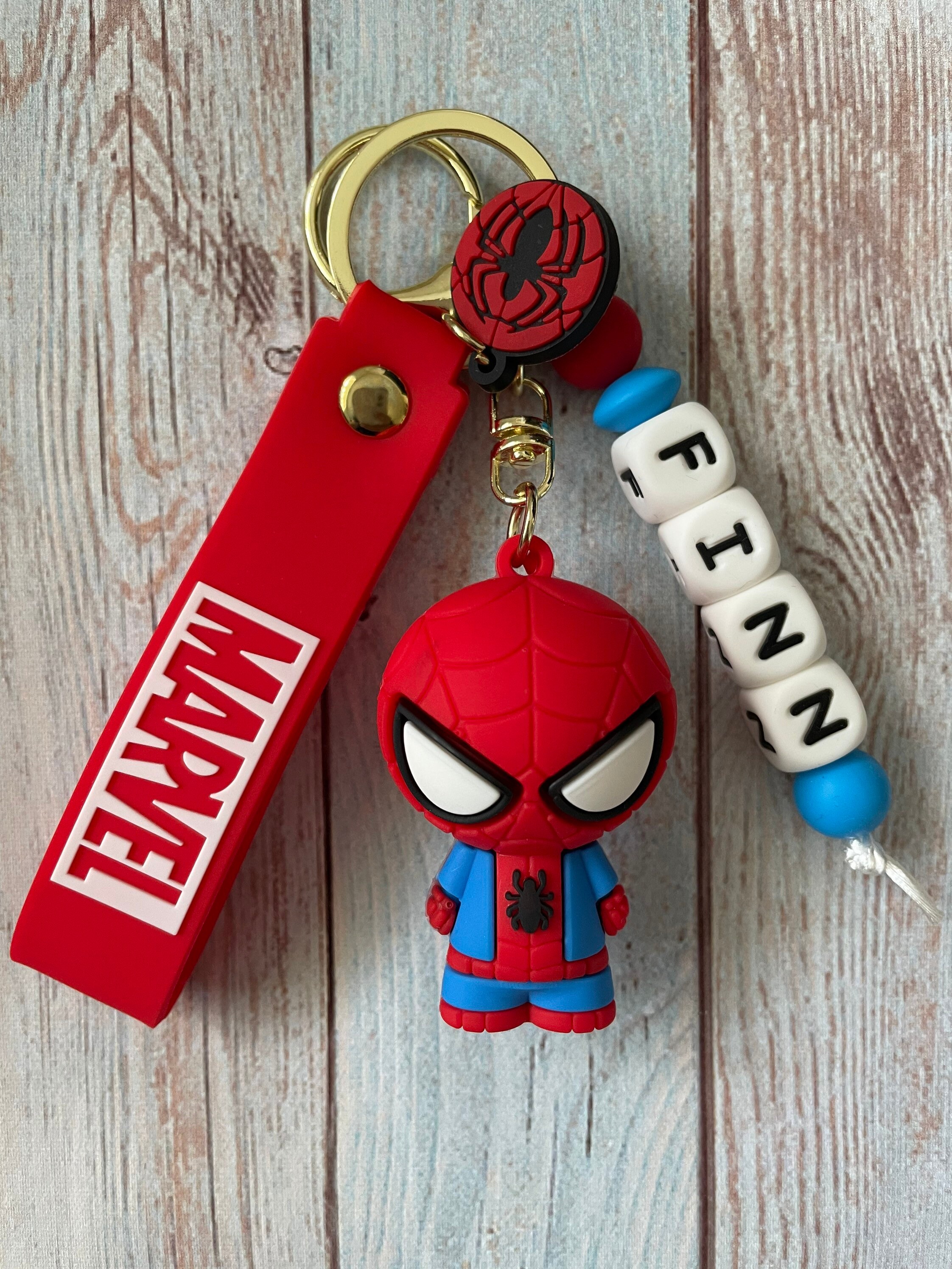 Personalised Spiderman key chain Etsy