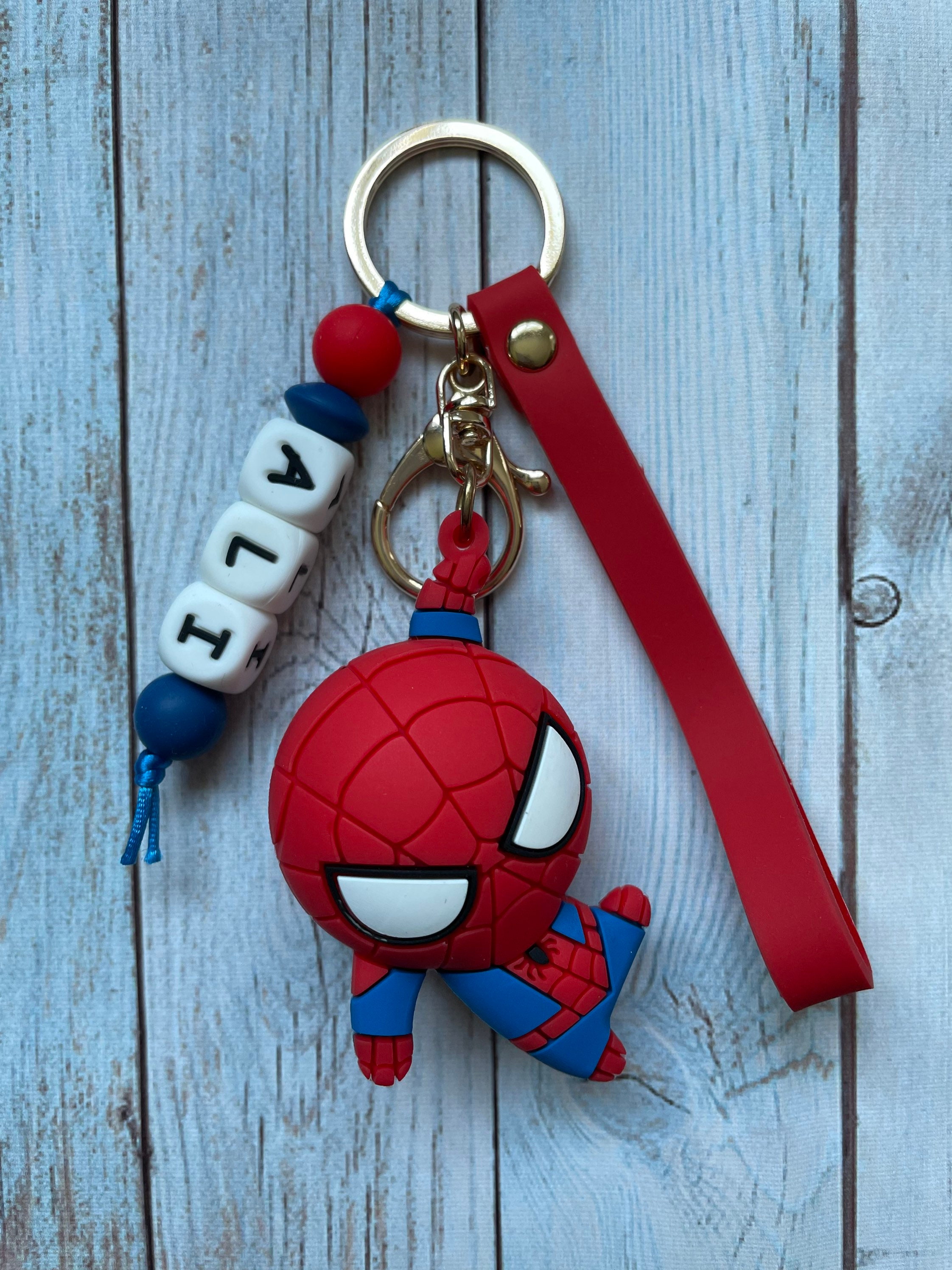 Personalised Spiderman key chain | Etsy