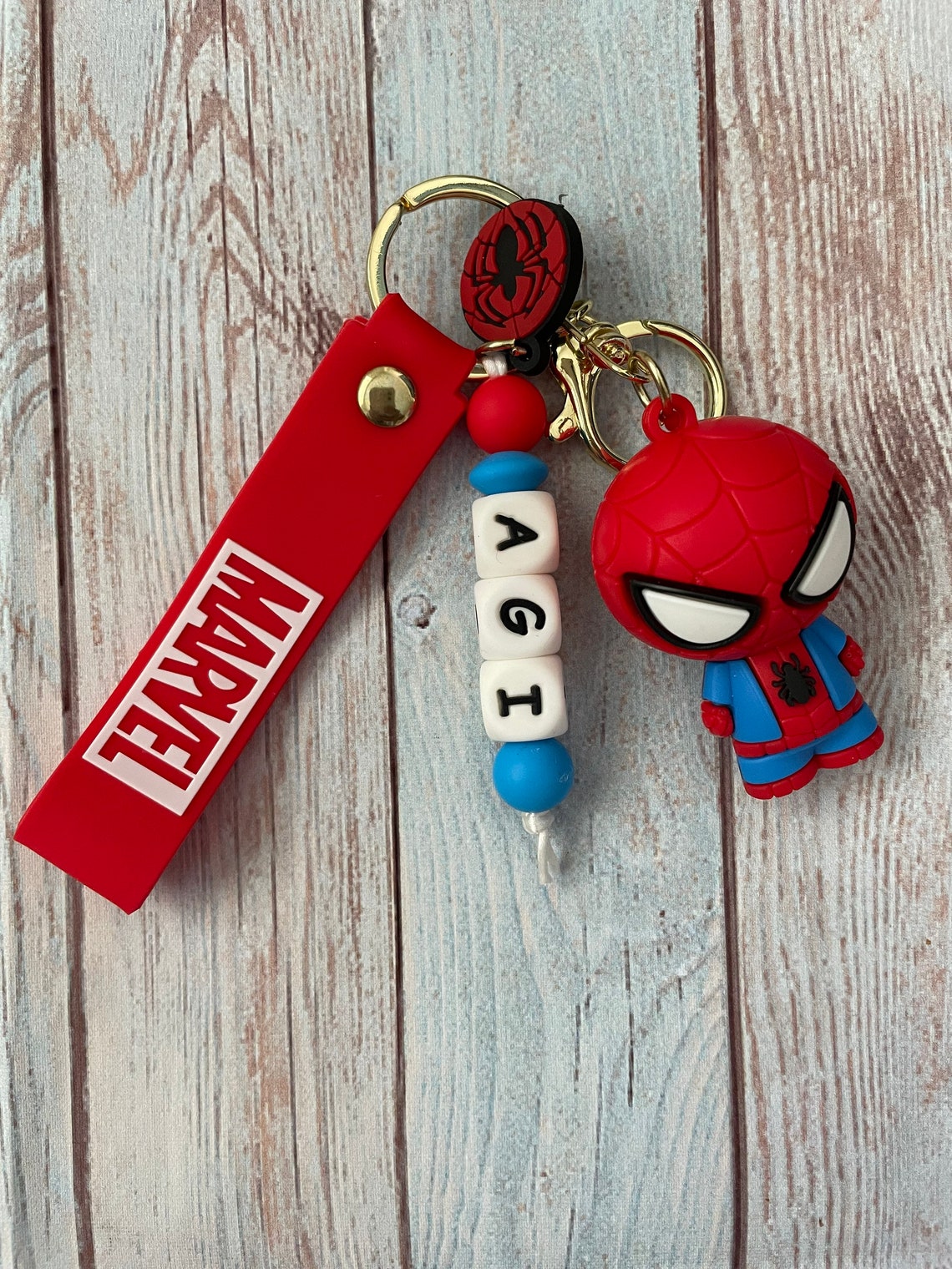 Personalised Spiderman key chain | Etsy