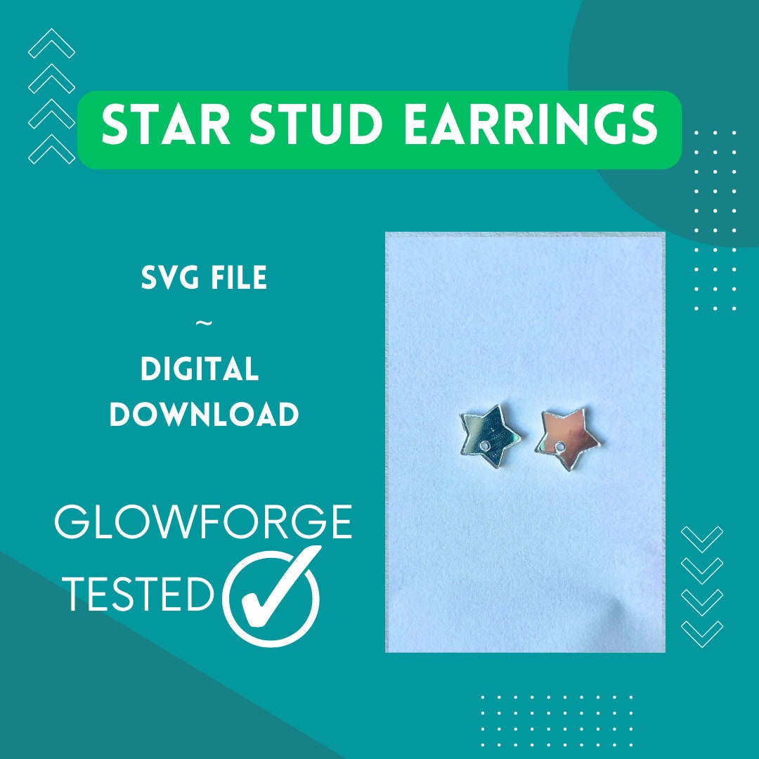 SVG Star Earring Vector File for Ready to Cut Stud Etsy