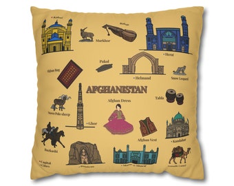 Afghanistan - Faux Suede Square Pillowcase