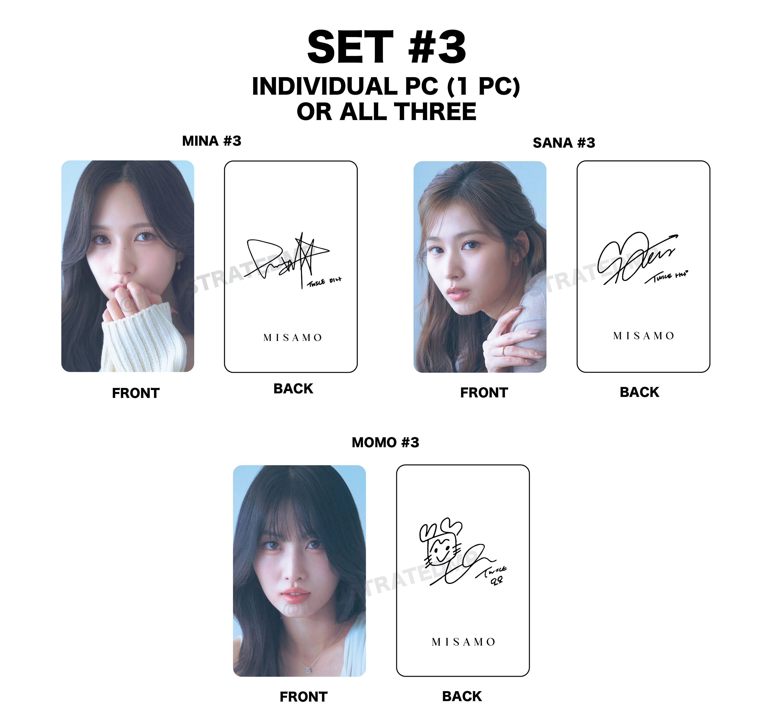 MISAMO Photocards [masterpiece Edition] (TWICE Mina, Sana, Momo