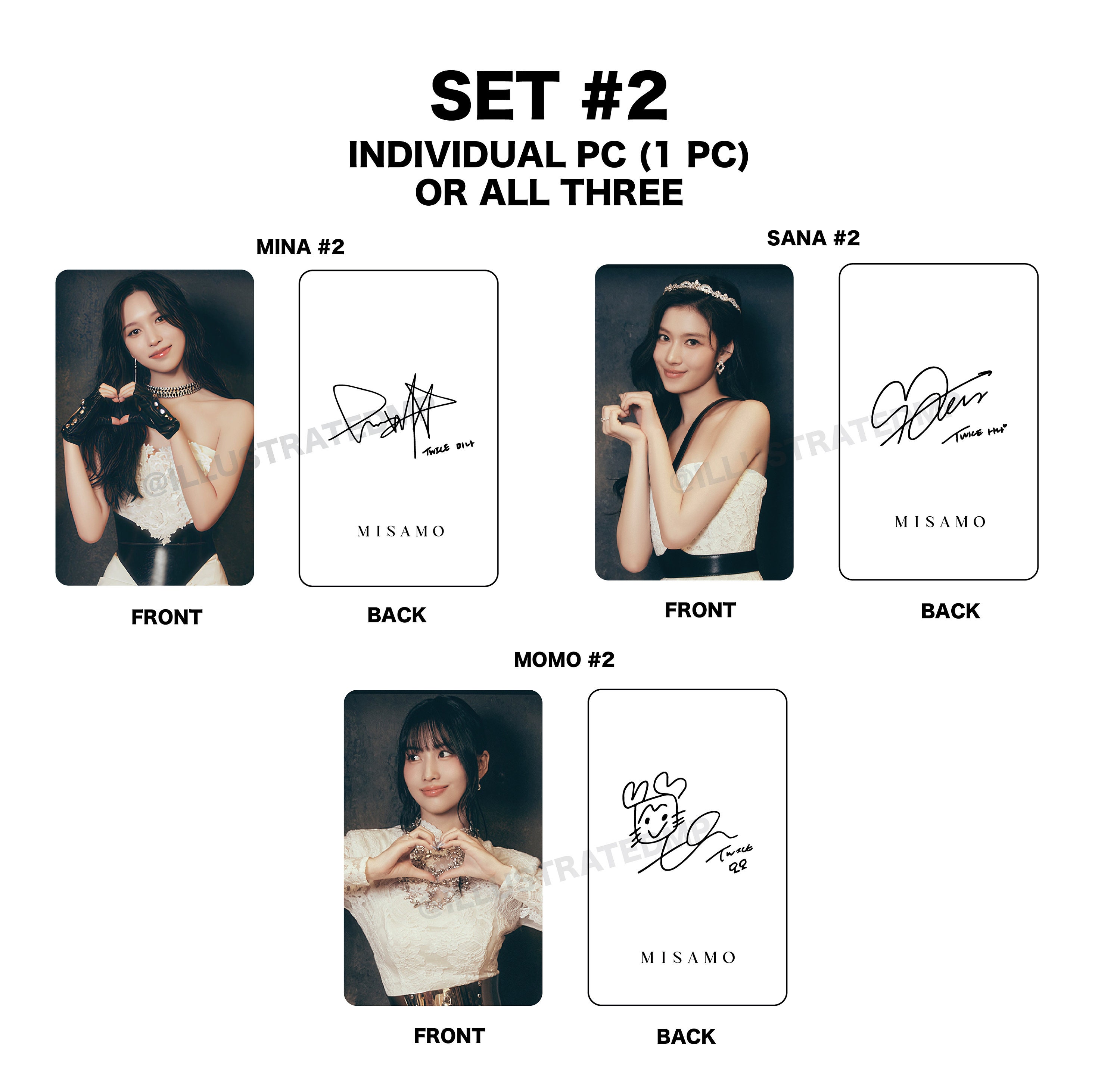MISAMO Photocards [masterpiece Edition] (TWICE Mina, Sana, Momo