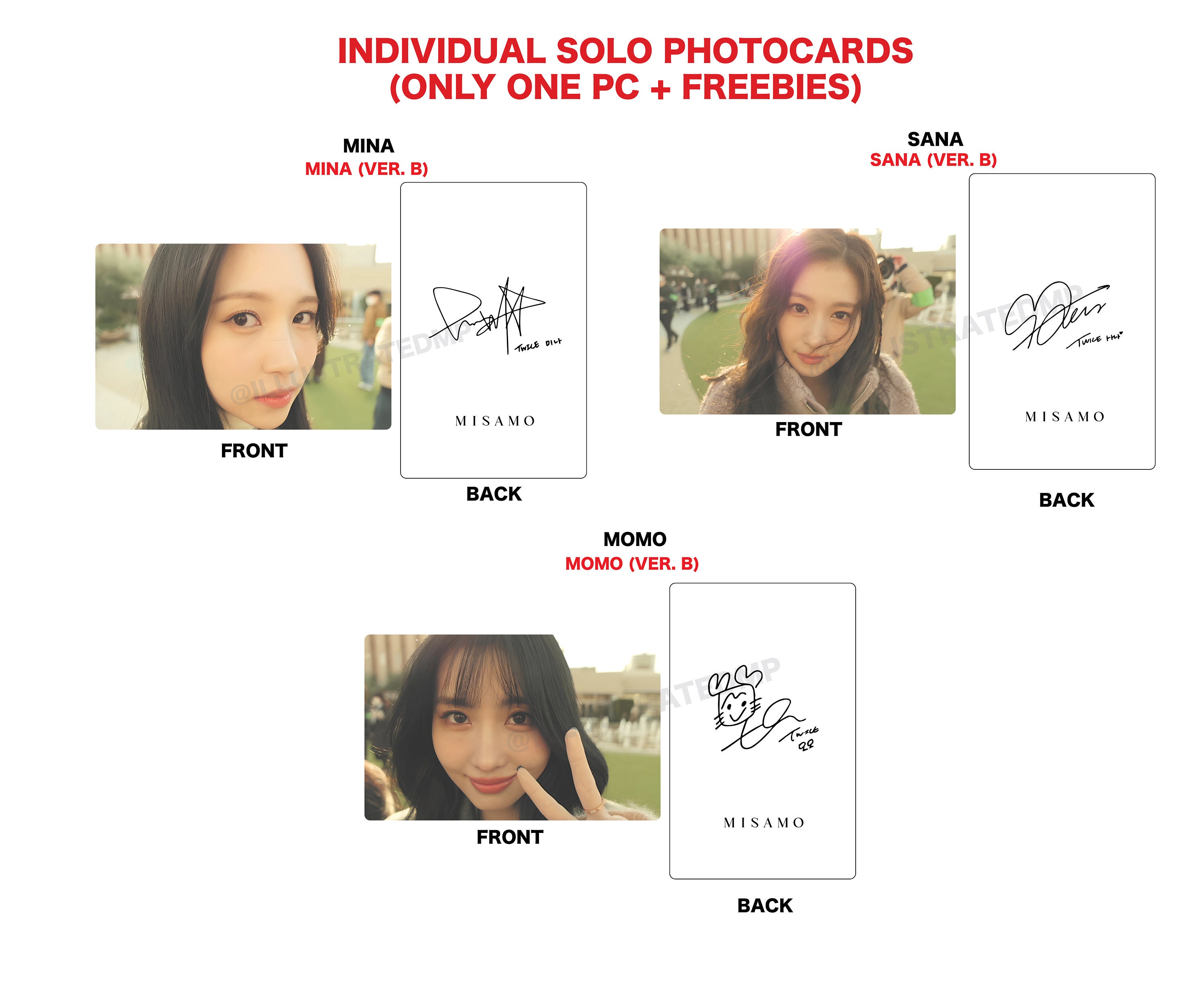 MISAMO Photocards [KANSAI Edition] (TWICE Mina, Sana, Momo) - Etsy
