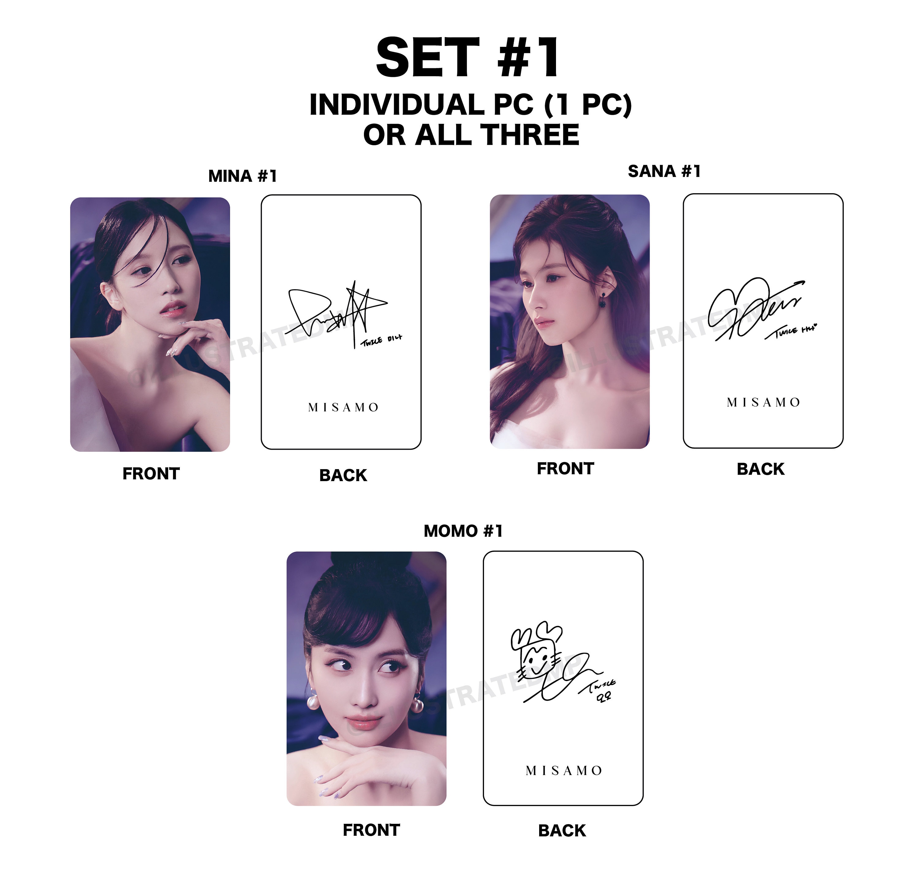 MISAMO Photocards [masterpiece Edition] (TWICE Mina, Sana, Momo