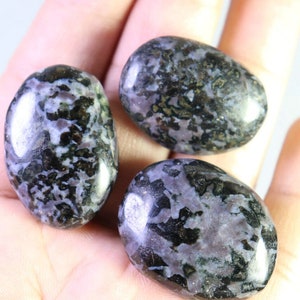 3pcs Natural Large MERLINITE Tumbled Stone Magic Shaman Psilomelane Gabbro  ong6