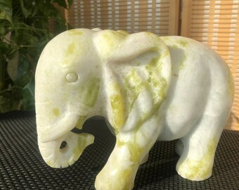 Details about   Small Statue Gift Collectable Chinese Natural Green Jade Hand Carved Elephant 