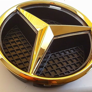 24ct Gold Plated Mercedes Benz A B C GLA GLK CLA E Class front Grille Badge