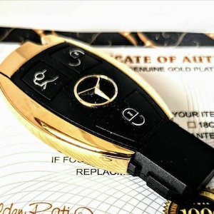 24K Gold Plated 3 Button Remote Car Key Fob Cover Case Shell 3 For Mercedes G E R S Class GL SL SLK