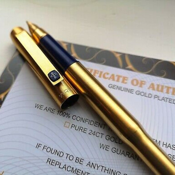 24k Plaqué Or Parker 25 Stylo Plume Flighter Écriture Stylo vintage Cadeau 24ct