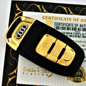 24ct Gold Plated Key Shell For Audi A4 A5 A6 A7 A8 Q5 Q7